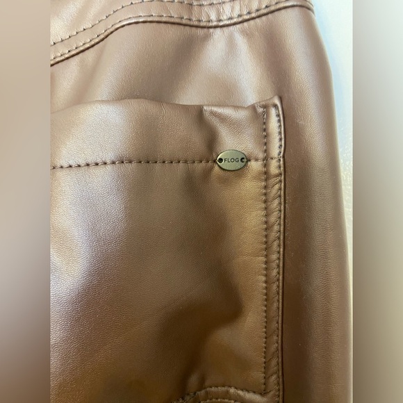 Bevy Flog Christine Vegan Leather Pants Brown Size 27 - Picture 8 of 9
